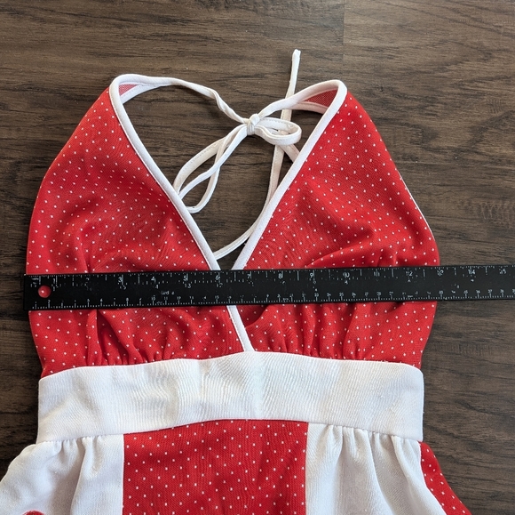 Vtg 1970s PBJ by Jerell summer dress size 5 Red and white polka dot maxi Dress - Picture 4 of 10